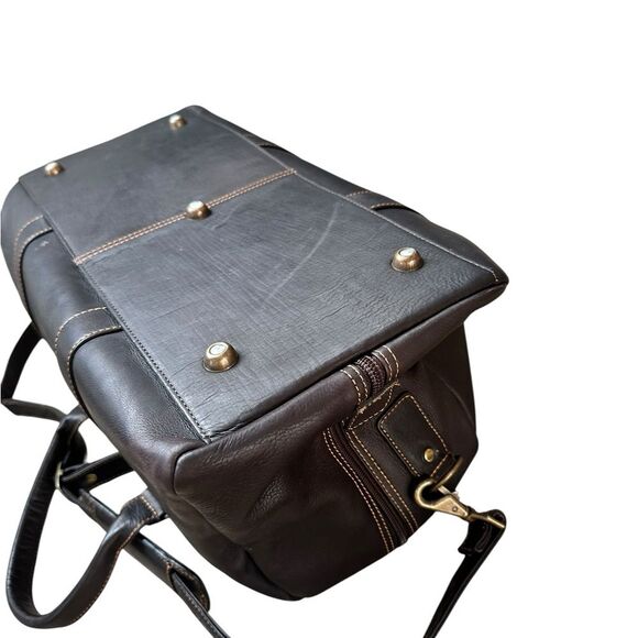 Links & Kings Leather Club Duffel Bag Brown Cafe - Picture 14 of 16